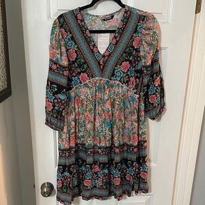 Floral V-Neck Mini Dress